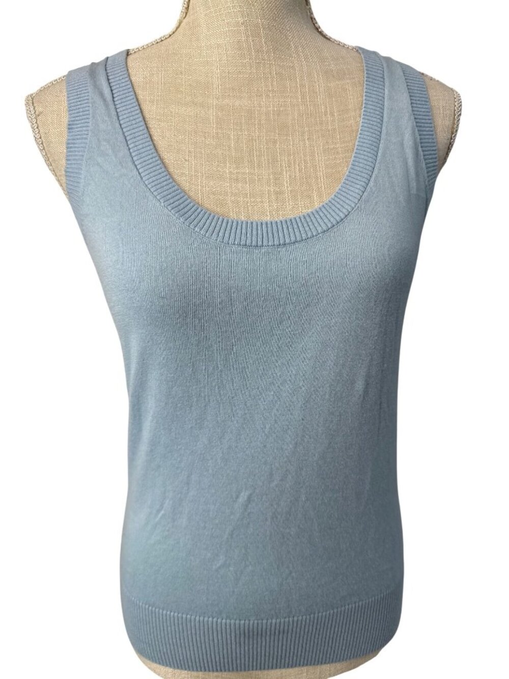 Minnierose Soft Blue Sleeveless Knit Tank Top Womens S